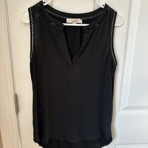 LOFT black with windowpane trim tank - size XS